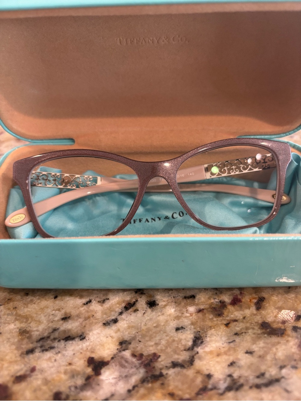 Tiffany & Co. Women's Decorative Temple Eyeglasses — Taupe Brown